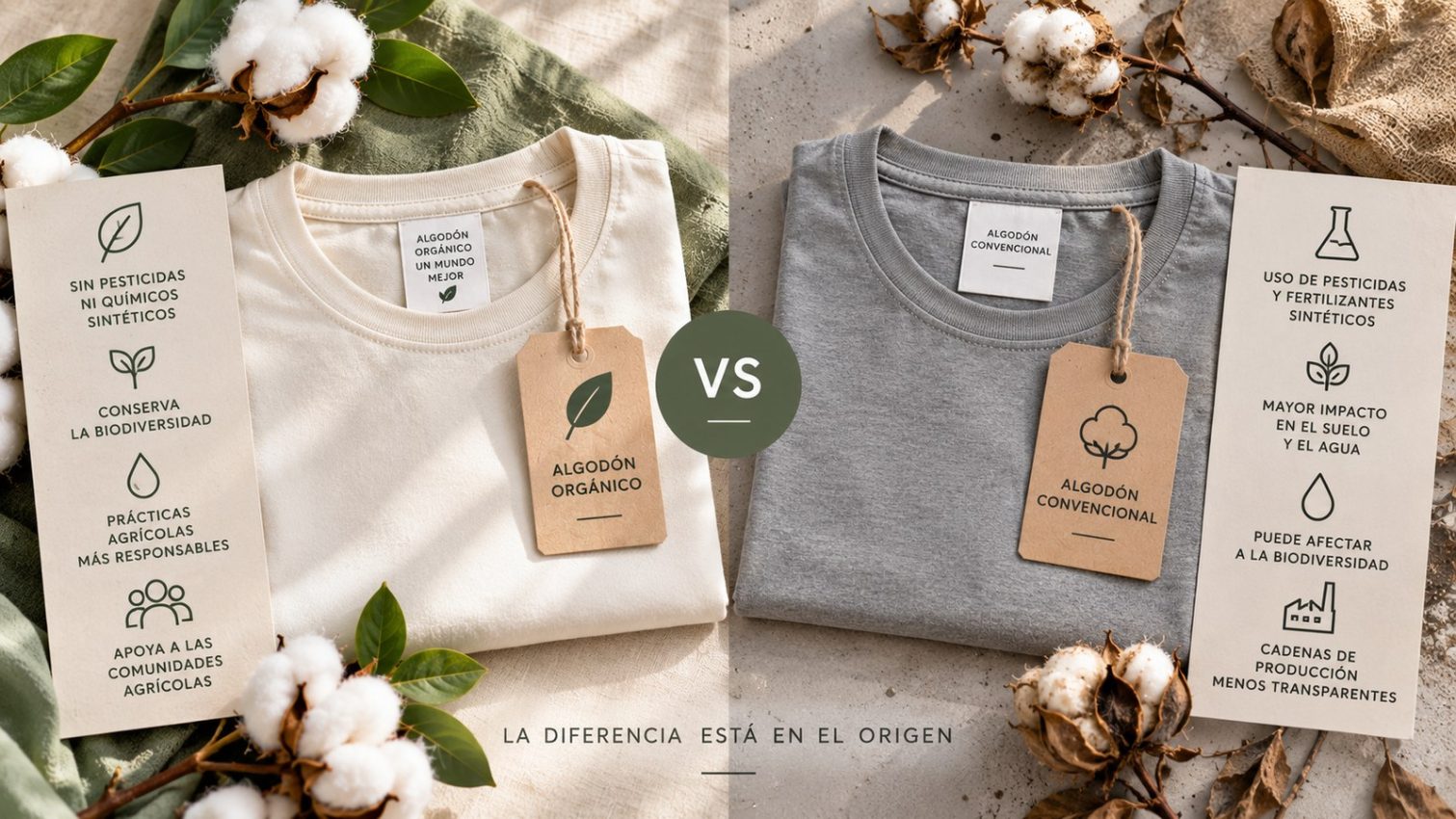 Algodón orgánico vs algodón convencional: qué diferencia hay y por qué importa para tu empresa